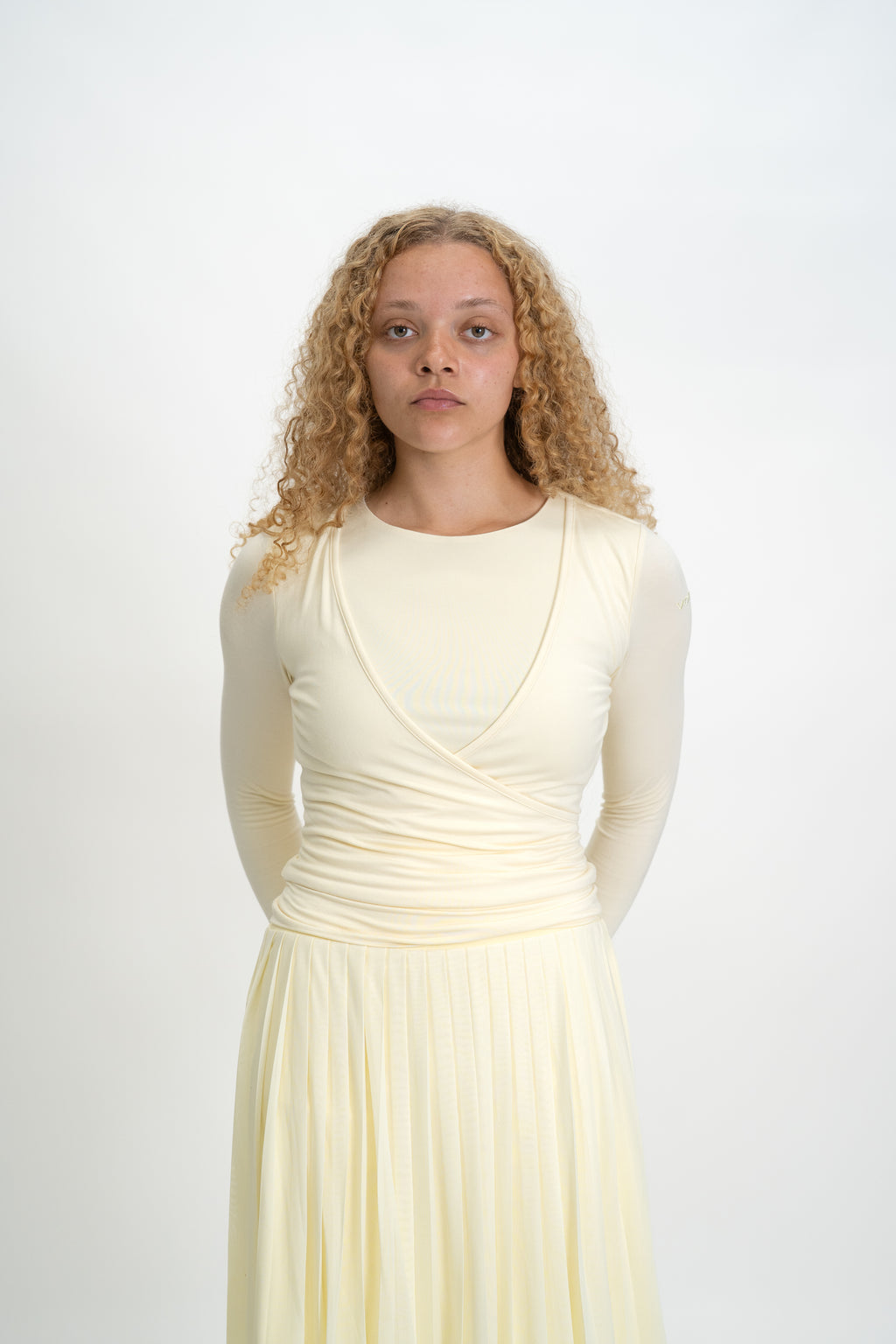 VORA♥︎𝒥𝑜𝒶𝓃𝒶 "Pastel Yellow" Wrap Shirt